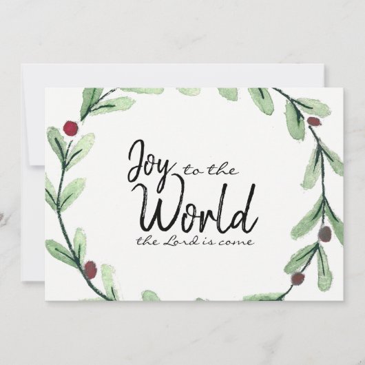 Joy To The World Wreath Photo Carte de Noël (Devant)