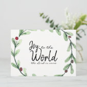 Joy To The World Wreath Photo Carte de Noël (Debout devant)