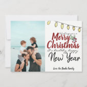 Joy To The World Wreath Photo Carte de Noël (Dos)