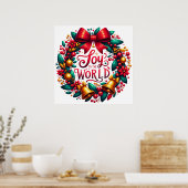 Joy to the World Wreath Poster (Cuisine)