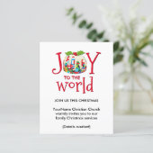 Joy to World Church - Uitnodiging voor kerstdagen (Staand voorkant)