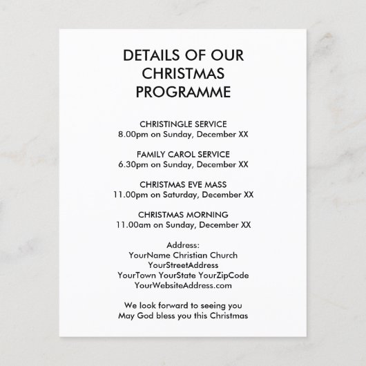 Joy to World Church - Uitnodiging voor kerstdagen (Achterkant)