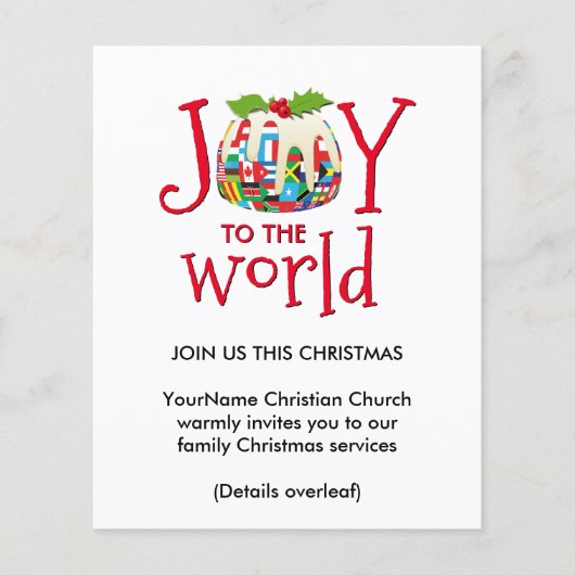 Joy to World Church - Uitnodiging voor kerstdagen (Voorkant)