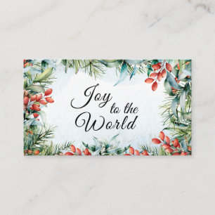Joy to World De Heer is gekomen, Kerstmis Visitekaartje