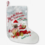 Joy to World - Frenchie Love Kleine Kerstsok (Voorkant)