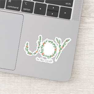 Joy to World KerstGreen Wreath & Berries Sticker
