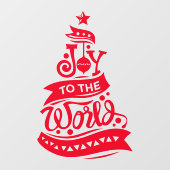 Joy to world Kersttypografie red Raamsticker (Vel)