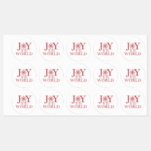 Joy to World Round Waterproof Sticker Étiquettes