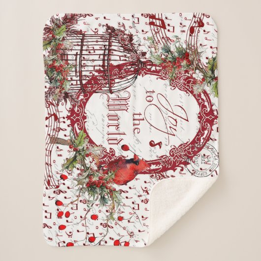 Joy to world sherpa blanket sherpa deken (Voorkant)