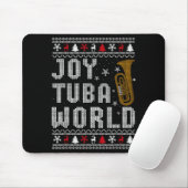 Joy Tuba World Funny Music Lover Ugly Christmas Sw Muismat (Met muis)