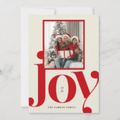 Joy Typography Feestelijke Flat Holiday Kaart (Voorkant)