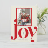 Joy Typography Feestelijke Flat Holiday Kaart (Staand voorkant)