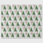 Joy Typography | kerstlamapatroon Cadeaupapier (Vlak)