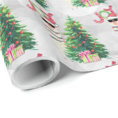 Joy Typography | kerstlamapatroon Cadeaupapier (Rol Hoek)