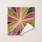 Joy, Vert rose Anthracite Imaginaire Fleur Fractal (Gant de toilette)
