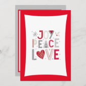 Joy! Vrede en liefde Feestdagenkaart (Voorkant / Achterkant)