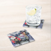 Joy - Vrolijk kerstfeest Vierkante Kartonnen Onderzetter (Insitu)