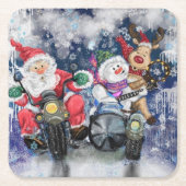 Joy - Vrolijk kerstfeest Vierkante Kartonnen Onderzetter (Voorkant)