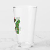 JOY Vrolijk Kerstmis Pug Santa Glas (Links)
