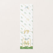 JOY Waterverf Monogram Folded Photo Gift Labels Kaart (Buitenkant ongevouwen)