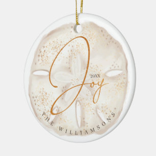 Joy Waterverf Ocean Sand Dollar Seashell Foto Keramisch Ornament