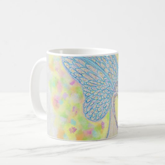 Joy White Guardian Angel Art Coffee Cup of Mok (Voorkant links)
