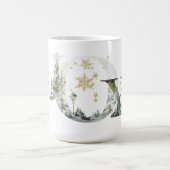 Joy Winter Forest Lettering Gold Snowflakes Koffiemok (Center)