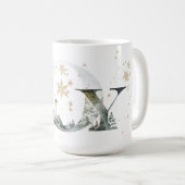 Joy Winter Forest Lettering Gold Snowflakes Koffiemok (Voorkant rechts)