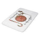 Joy word art candy cane ornament and holly badmat (Gekanteld)