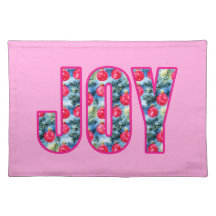 JOY Word Art in Fuchsia Roze en Blauwgroen Groen