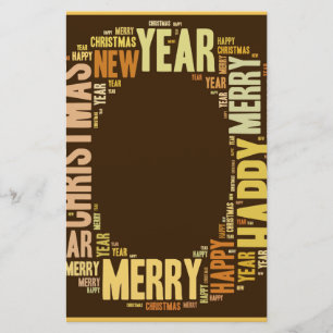 JOY Wordcloud Kerstmis Briefpapier