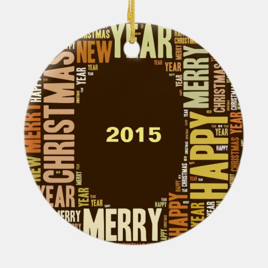 JOY Wordcloud Kerstmis Keramisch Ornament (Achterkant)