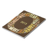 JOY Wordcloud Kerstmis Notitieblok (Gedraaid)