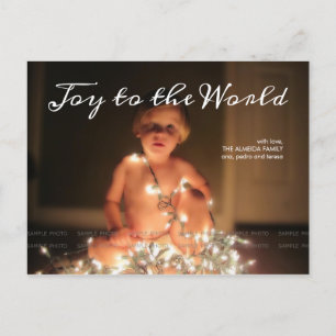Joy World Holiday Photo Kerstwensen Familie Feestdagenkaart