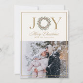 Joy Wreath Carte photo de Noël (Devant)