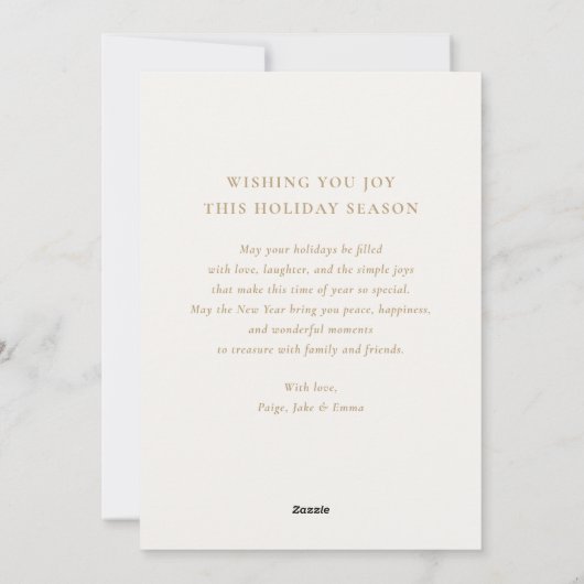 Joy Wreath Carte photo de Noël (Dos)