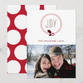 Joy Wreath et Berries Carte photo de vacances (Devant / Derrière)