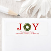 Joy Wreath - Étiquette d'adresse de retour (En situation)