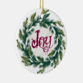 Joy Wreath kerstversiering Keramisch Ornament (Rechts)