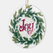 Joy Wreath kerstversiering Keramisch Ornament (Links)