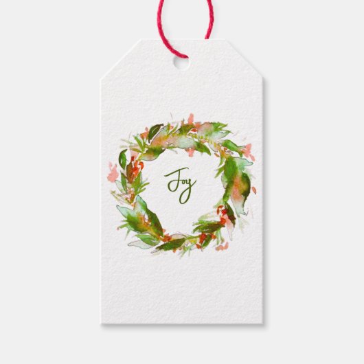Joy Wreath-Label Cadeaulabel (Voorkant)