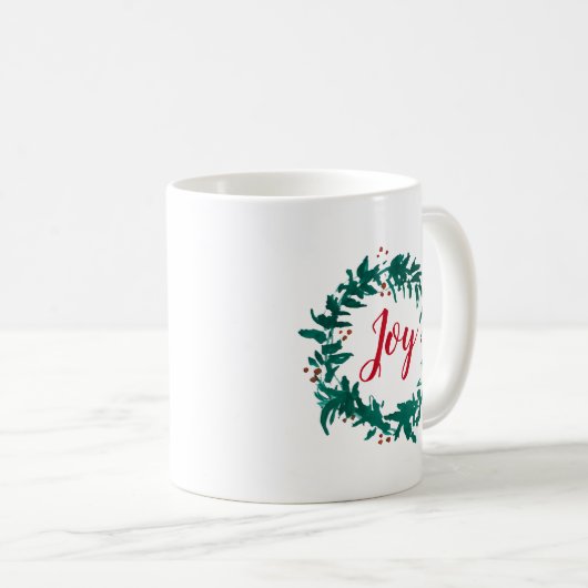 Joy Wreath Peinture Berries Coffee Mug (Devant droit)