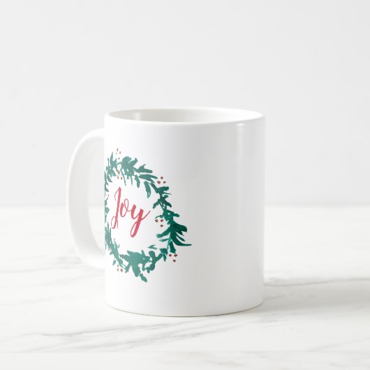 Joy Wreath Peinture Berries Coffee Mug (Devant gauche)
