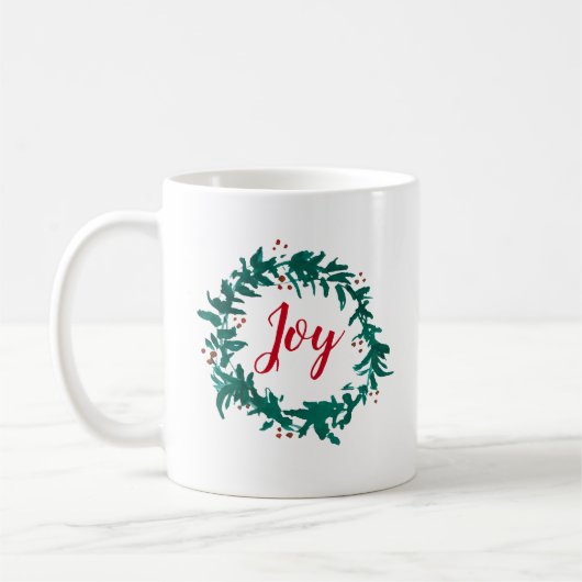 Joy Wreath Peinture Berries Coffee Mug (Gauche)