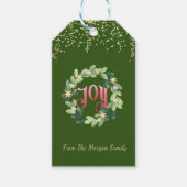 Joy,Wreth,Confetti,Groen Cadeaulabel (Voorkant)