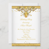 Joyau blanc or Invitation de fête d'anniversaire 2 (Dos)