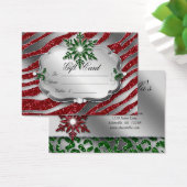 Joyau de carte cadeau Xmas Zebra Red Green (Bureau)