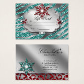 Joyau de la carte cadeau de Noël Zebra Turquoise b (Devant & derrière)
