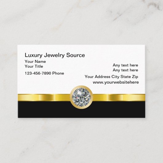 Joyau de luxe Thème Carte de visite moderne (Devant)