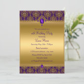 Joyau pourpre Damask Invitations fête d'anniversai (Debout devant)